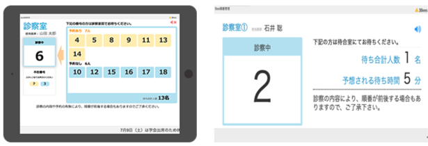 待合室でも「順番表示」で進行が確認でき、安心してお待ちいただけます